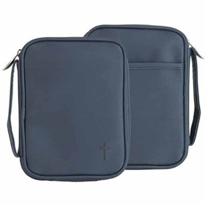 Compact Size Matte Vinyl Bible Cover, Navy Blue