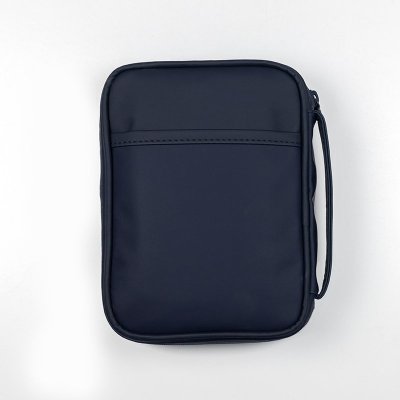 Compact Size Matte Vinyl Bible Cover, Navy Blue