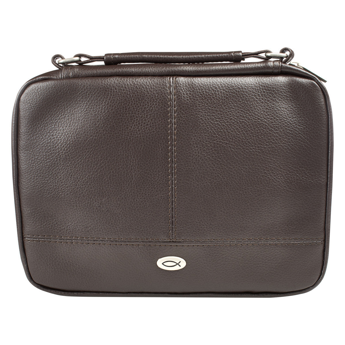 Two-fold Black Faux Leather Organizer Bible Cover