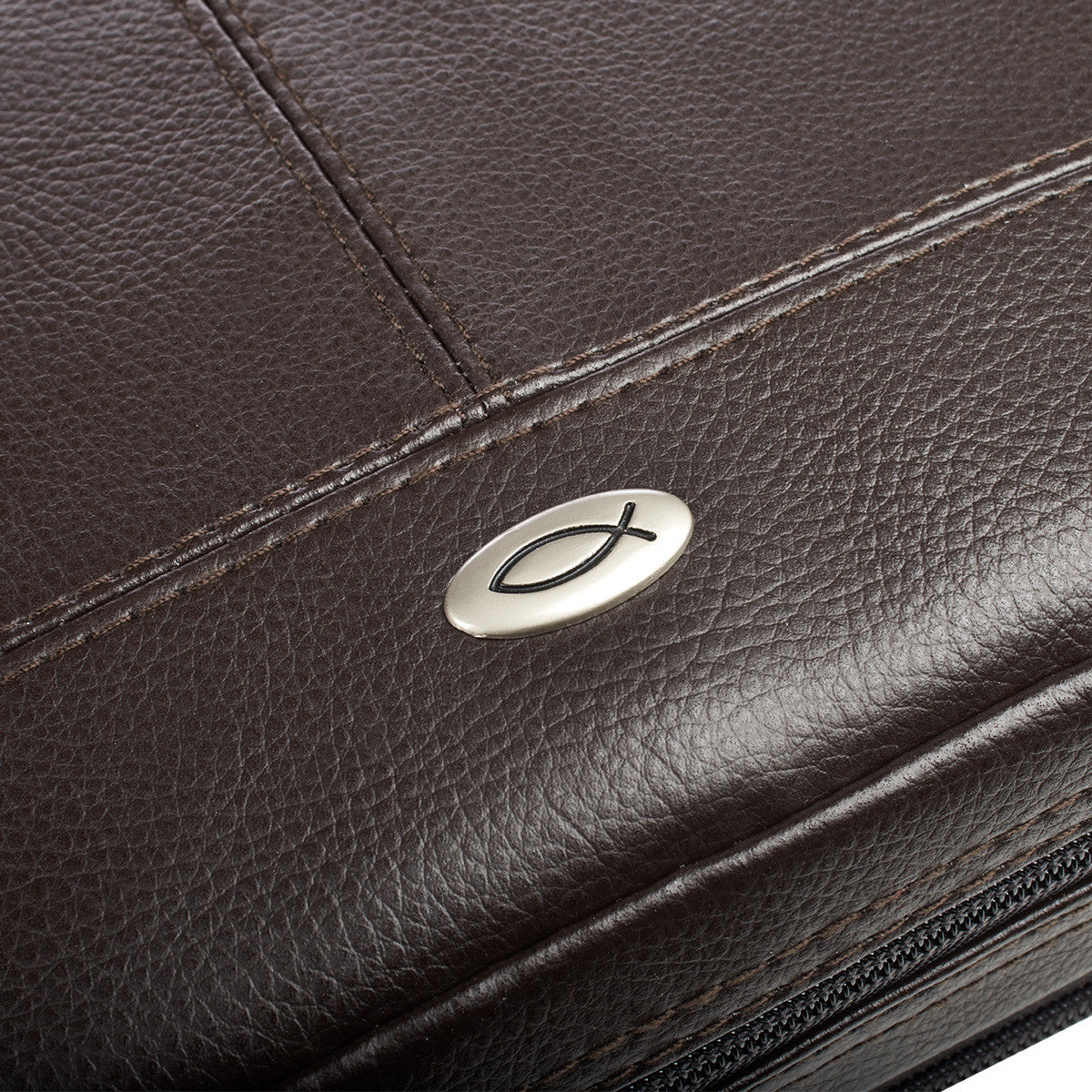 Two-fold Black Faux Leather Organizer Bible Cover
