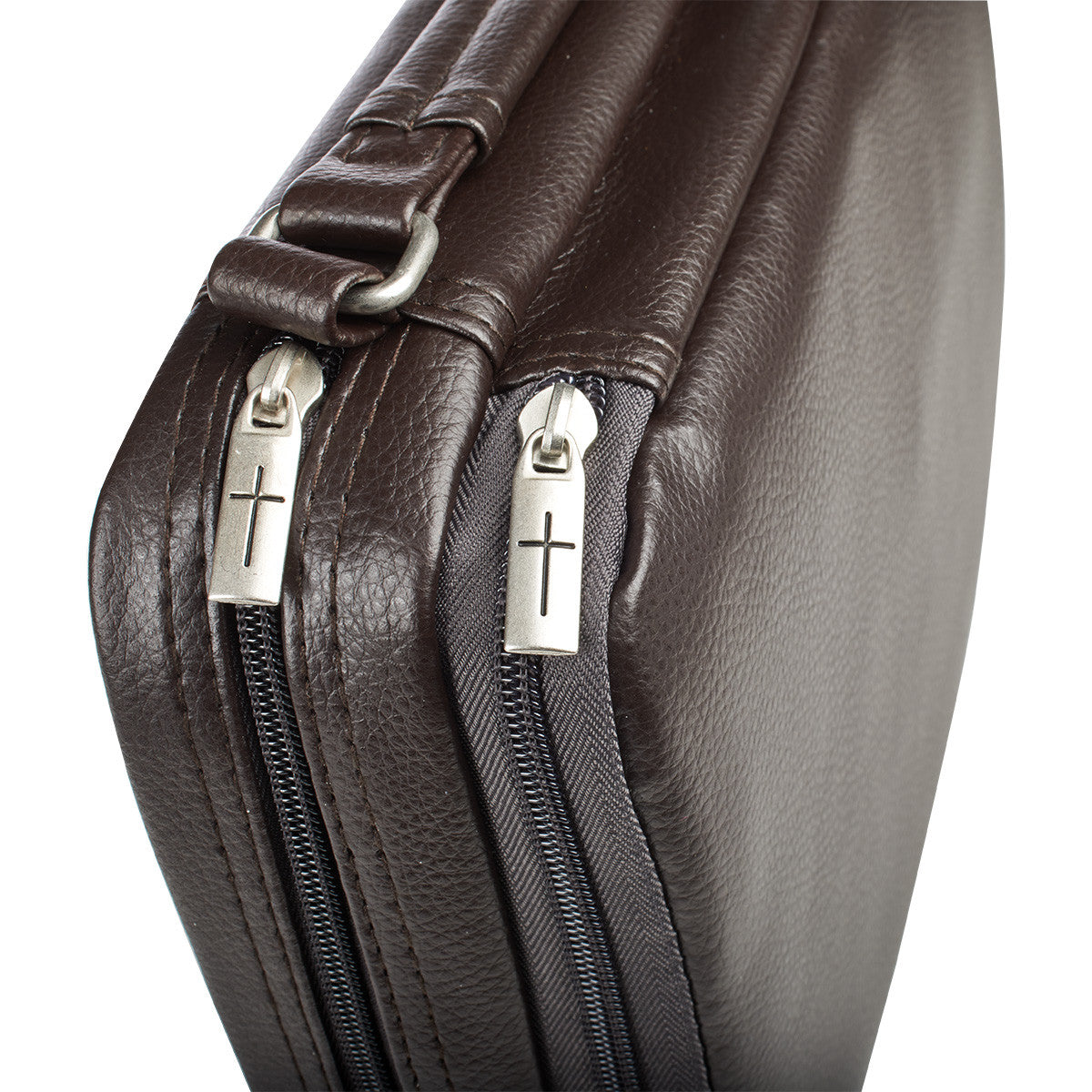 Two-fold Black Faux Leather Organizer Bible Cover