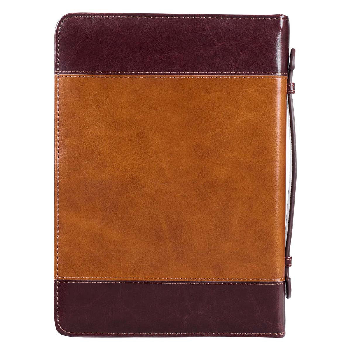 Stand Firm Two-tone Brown Faux Leather Classic Bible Cover - 1 Corinthians 16:13