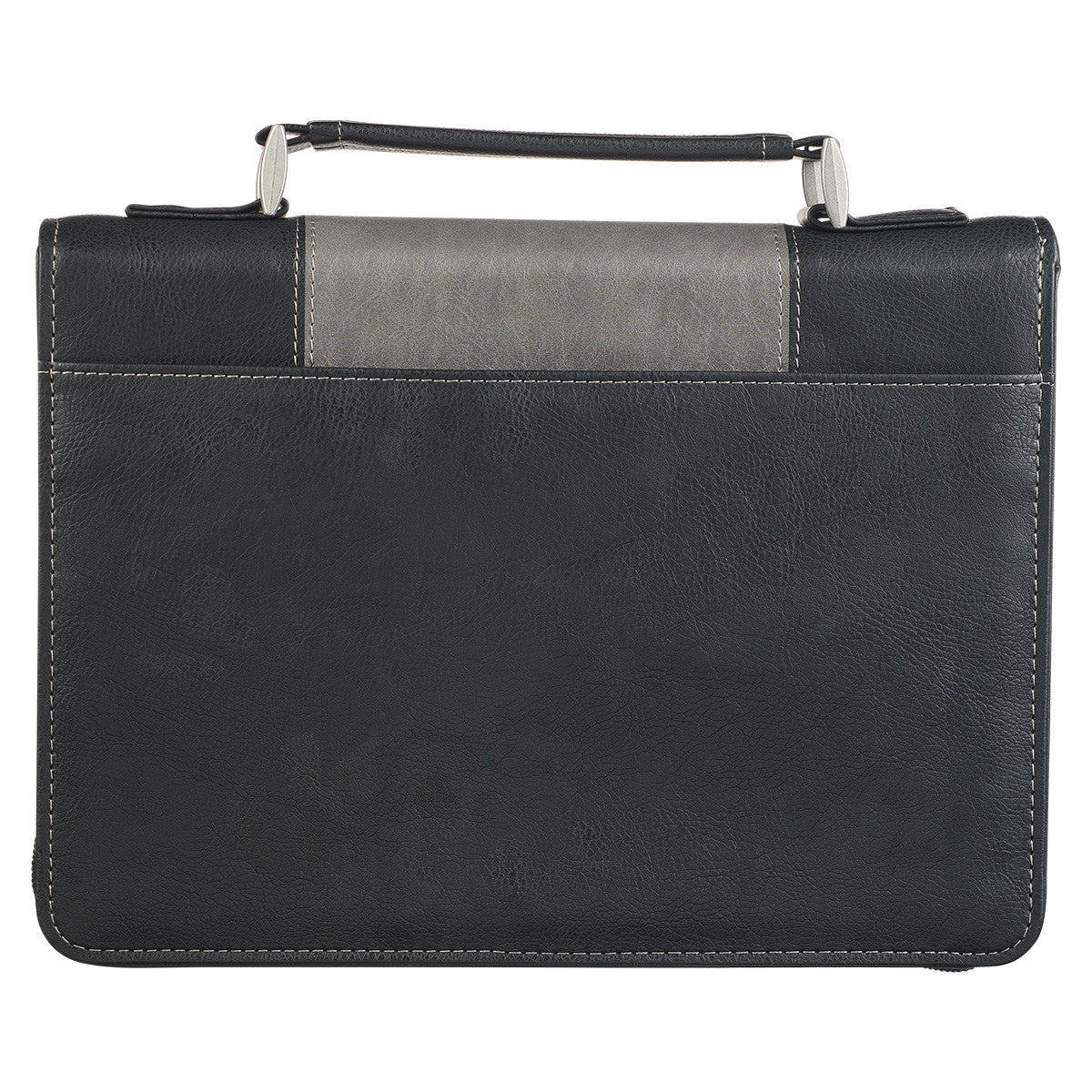 Walk by Faith Black and Gray Faux Leather Classic Bible Cover - 2 Corinthians 5:7
