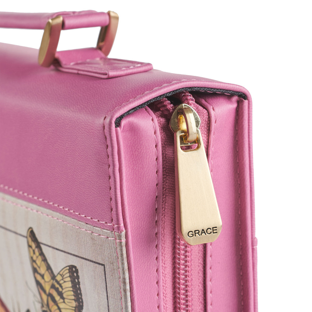 Trust in the LORD Floral Begonia Pink Faux Leather Fashion Bible Cover - Proverbs 3:5