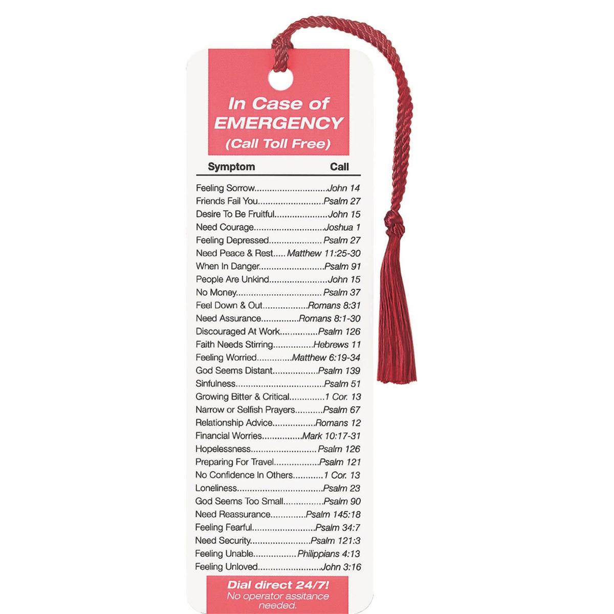 IN CASE OF EMERGENCY TASSEL BOOKMARK