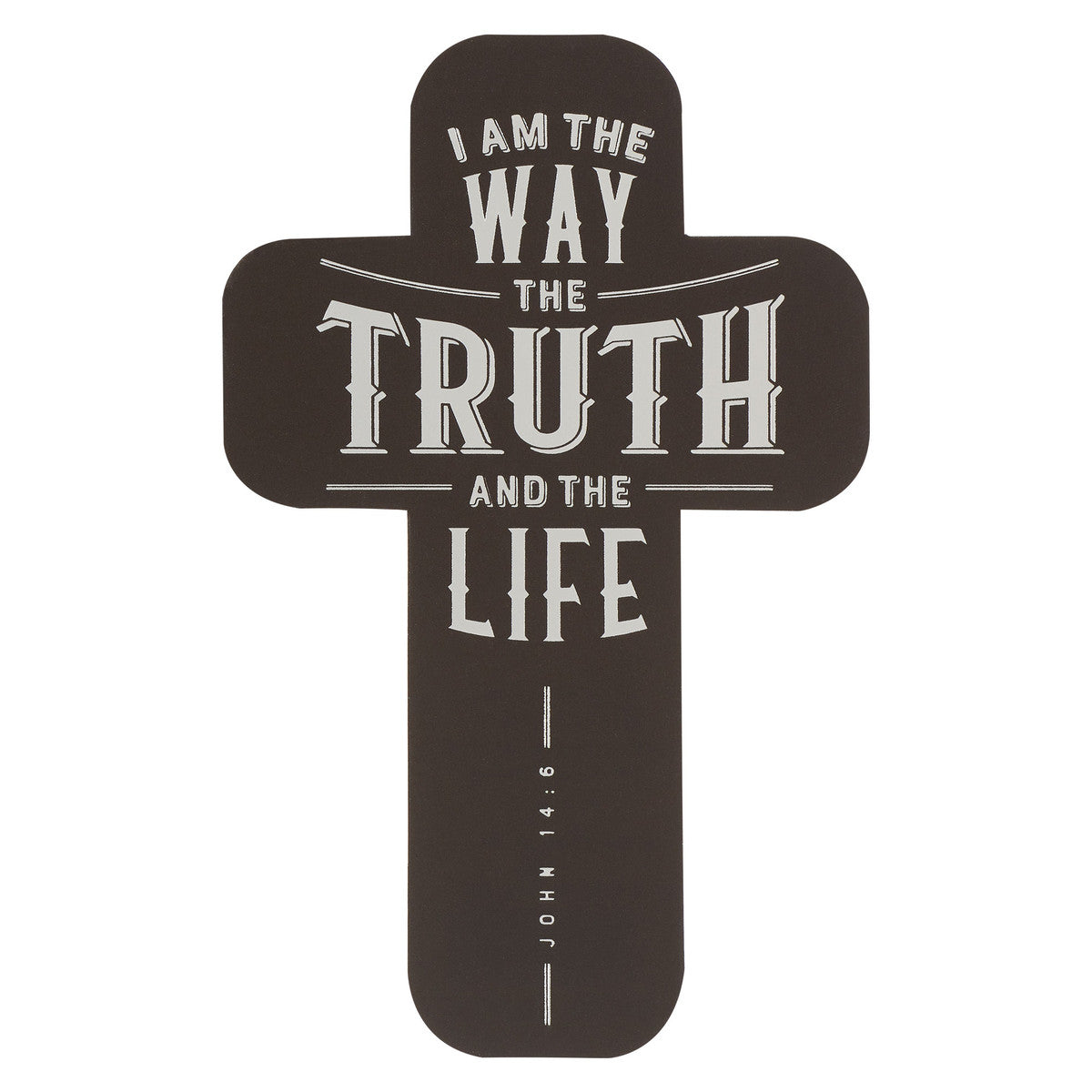 Way Dark Chocolate Brown Cross Bookmark - John 14:6