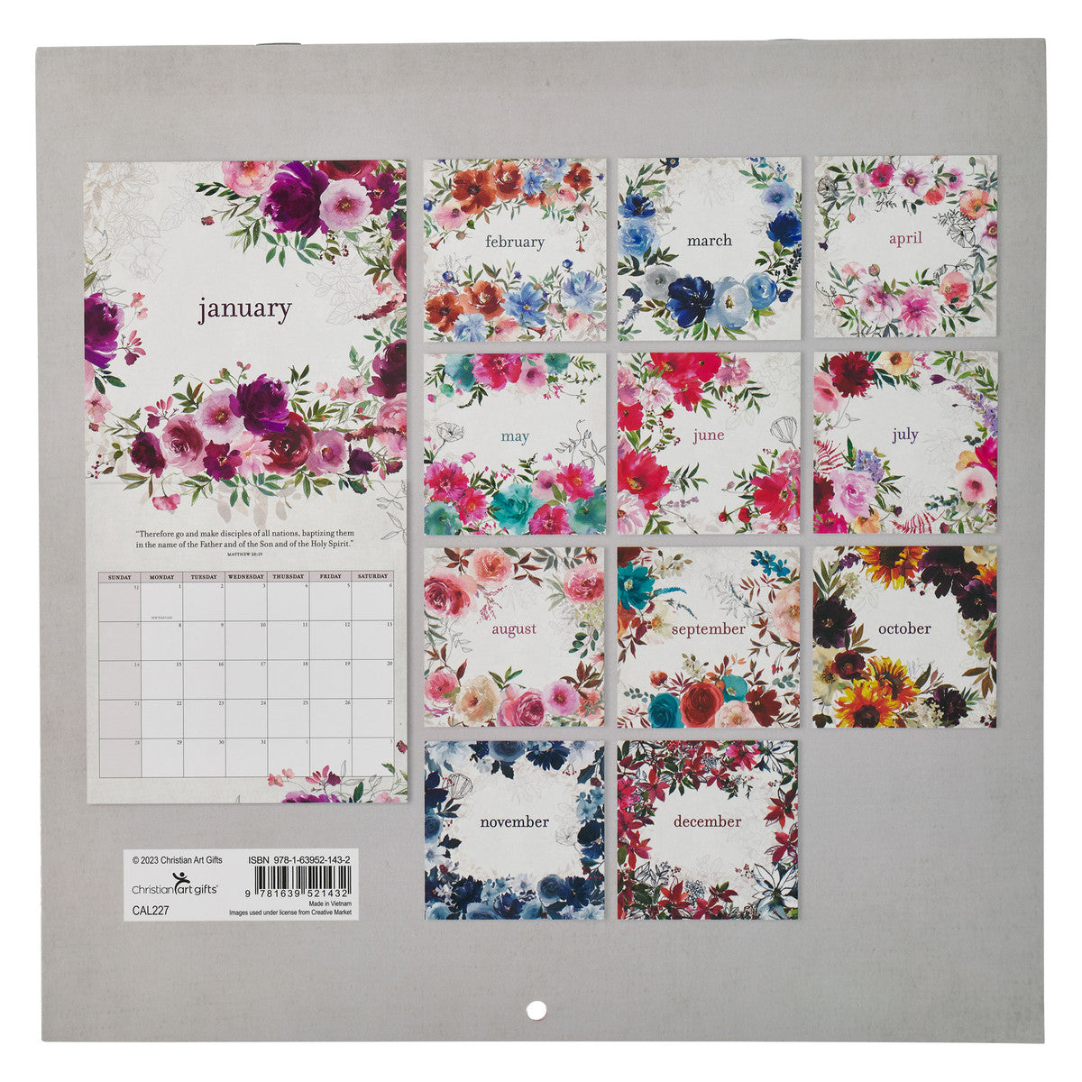 2024 Everything Beautiful Floral Wall Calendar. - Ecclesiastes 3:11