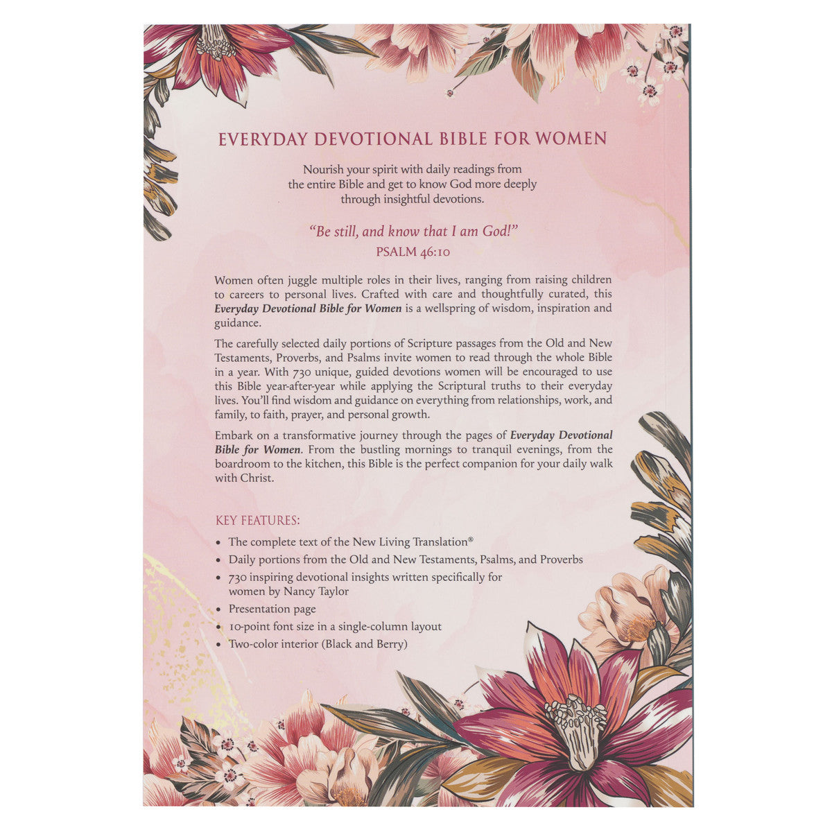 NLT Holy Bible Everyday Devotional Bible for Women