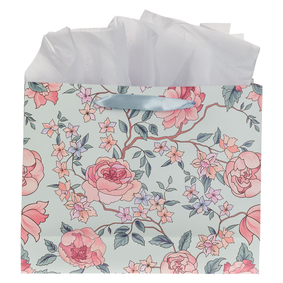 More Precious Than Rubies Pink Floral Large Landscape Bag with Card - Proverbs 5:13