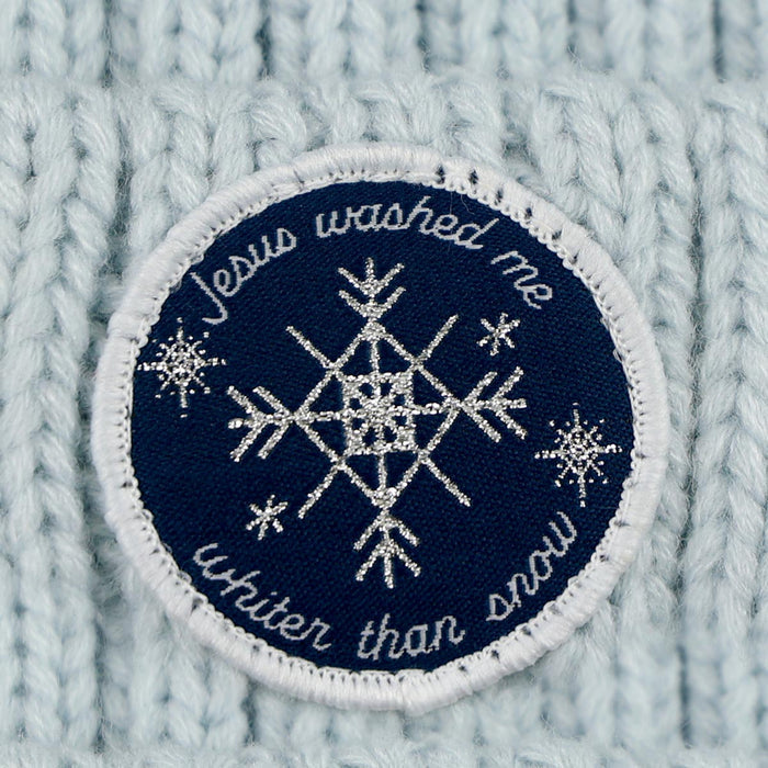 grace & truth Womens Pom Pom Beanie Snowflake
