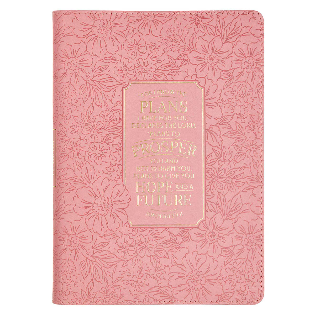 Hope and a Future Pink Bloom Faux Leather Classic Journal - Jeremiah 29:11