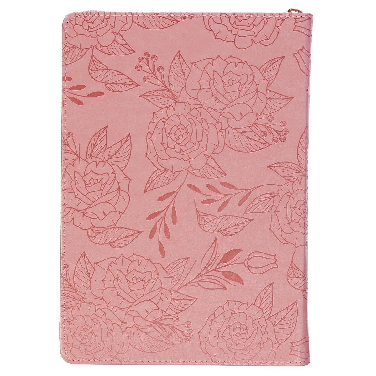 Strength and Dignity Peach Pink Faux Leather Classic Journal with Zipper Closure - Proverbs 31:25