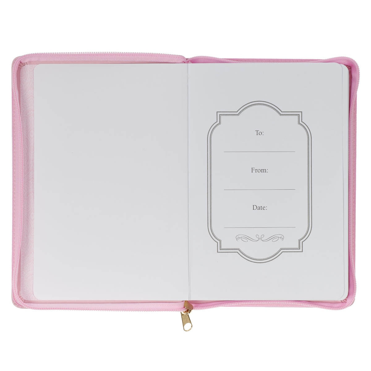 Strength and Dignity Pink Faux Leather Journal with Zippered Closure - Proverbs 31:25