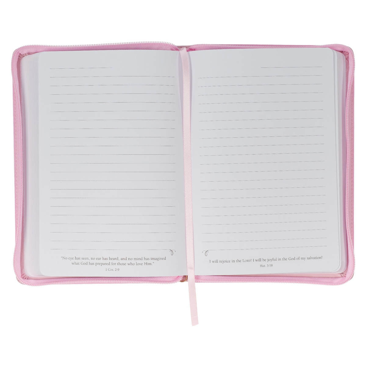 Strength and Dignity Pink Faux Leather Journal with Zippered Closure - Proverbs 31:25