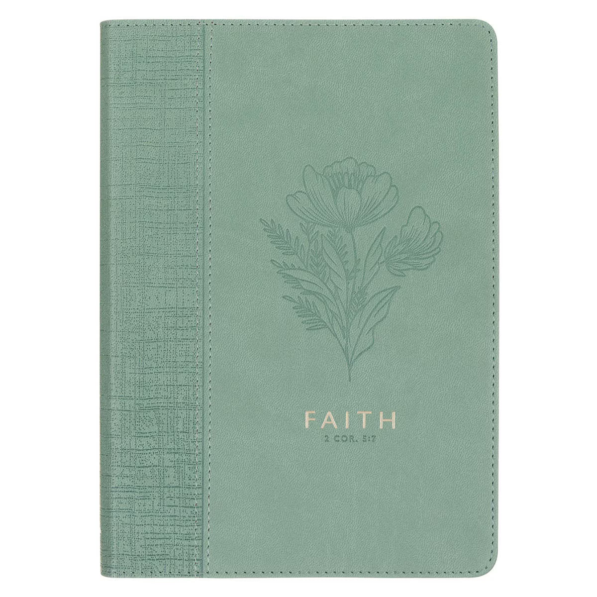 Faith Teal Floral Faux Leather Classic Journal