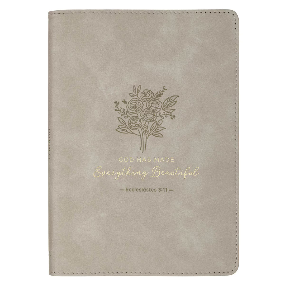 Everything Beautiful Taupe Faux Leather Slimline Journal - Ecclesiastes 3:11
