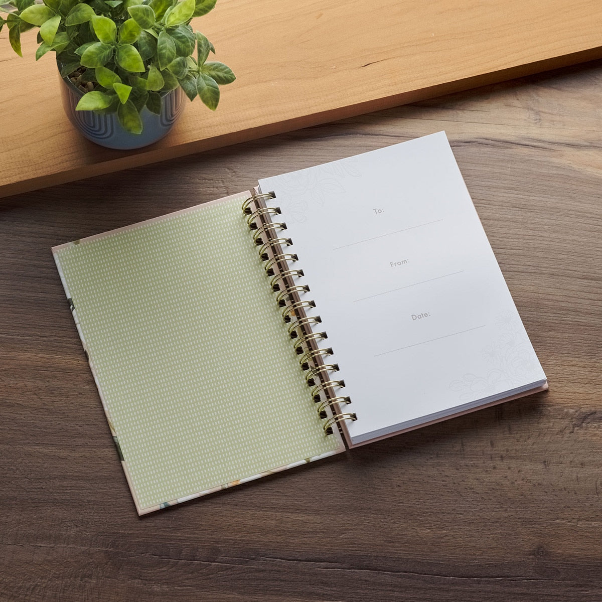 Good Work Peach Floral Spiral-bound Journal - Philippians 1:6