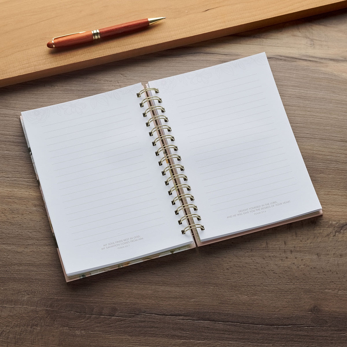 Good Work Peach Floral Spiral-bound Journal - Philippians 1:6