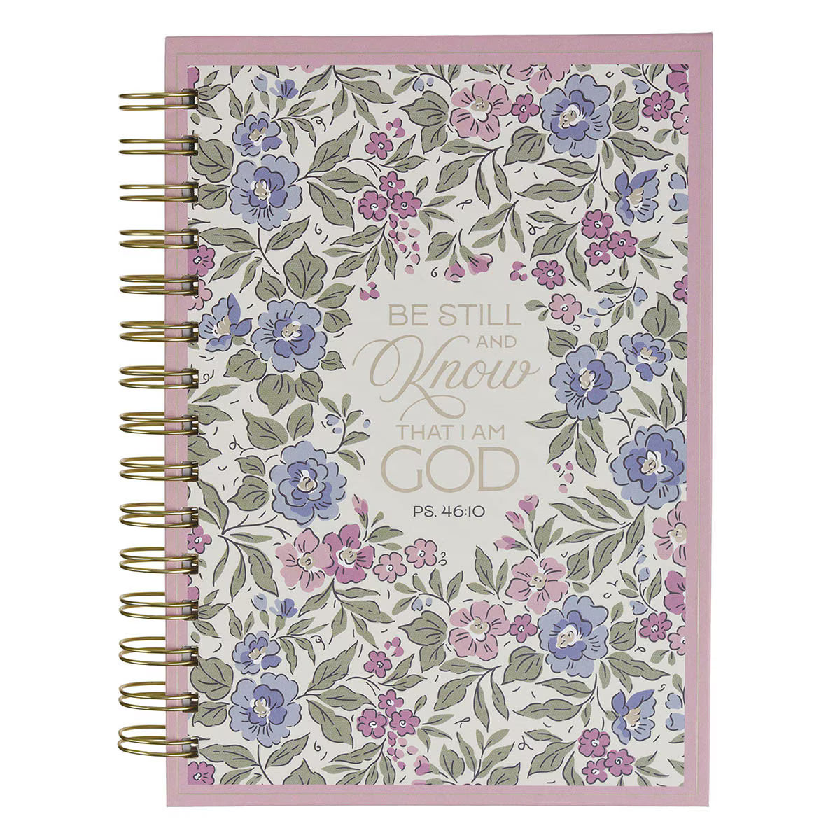 Be Still and Know Purple Floral Spiral Journal - Psalm 46:10