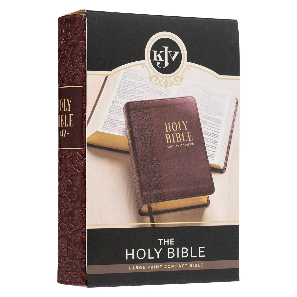 Medium Brown Faux Leather Large Print Compact King James Version Bible