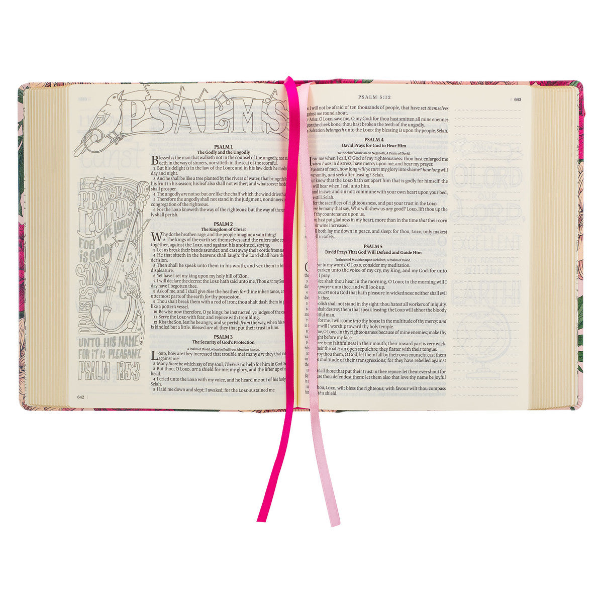 KJV Holy Bible, My Creative Bible, Faux Leather Hardcover - Ribbon Marker, King James Version, Pink Printed Floral