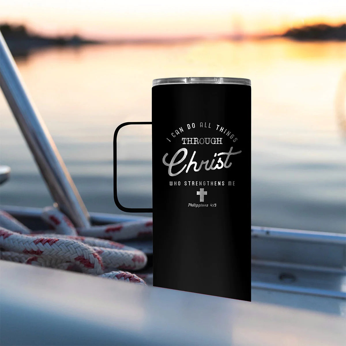 22 oz Stainless Steel Mug With Handle I Can Do All Things