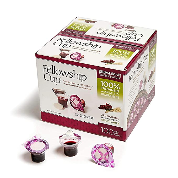 Broadman Church Supplies Pre-filled Communion Fellowship Cup, Juice and Wafer Set, 100 Count PICK UP ONLY