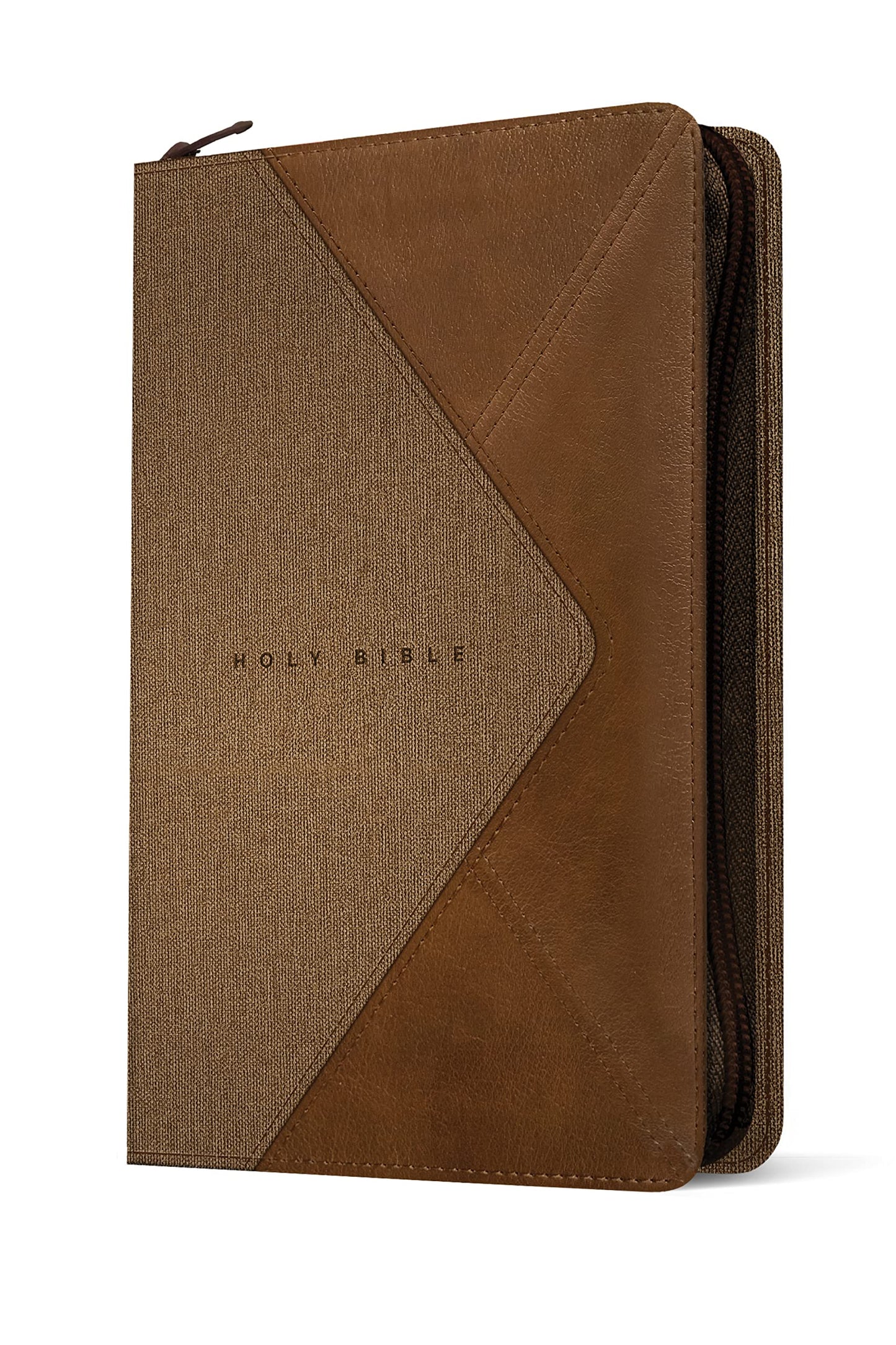 NLT Large Print Thinline Reference Zipper Bible, Filament Enabled Edition (LeatherLike, Messenger Stone & Camel )