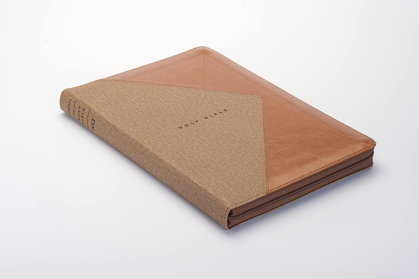 NLT Large Print Thinline Reference Zipper Bible, Filament Enabled Edition (LeatherLike, Messenger Stone & Camel )