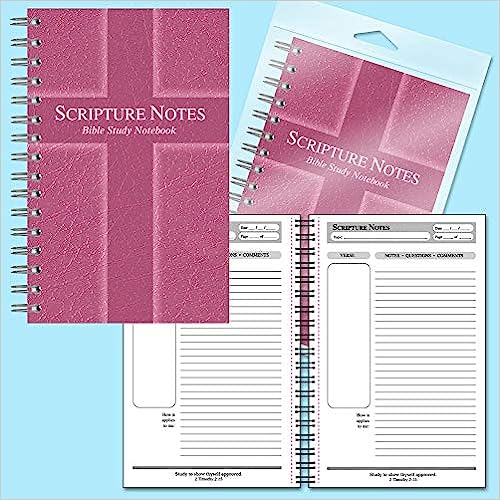Scripture Notes Bible Study Notebook-Rose