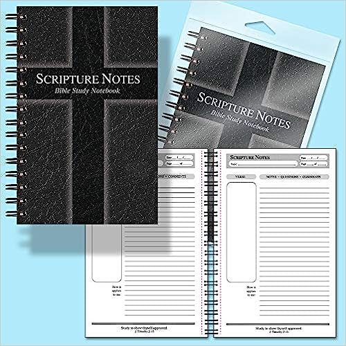 Scripture Notes Bible Study Notebook-Black