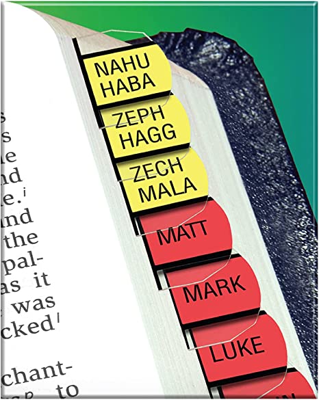 Rainbow Verse Finder Bible Tabs | Easy to Install, Self-Aligning, Just Press & Stick | Color-Code | Horizontal Text | Complete Set of Tabs for The Old & New Testaments