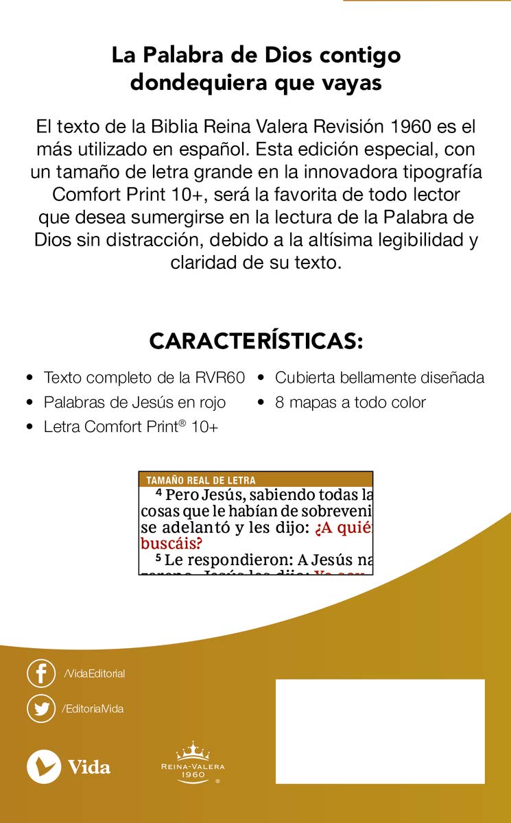 RVR60 Santa Biblia, Letra Grande, Tamaño Compacto