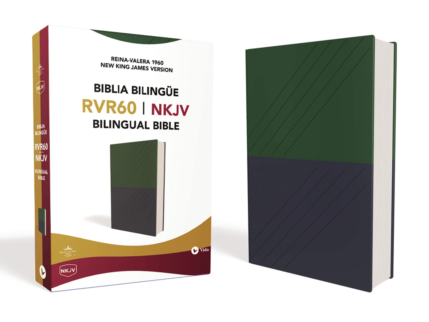 Biblia bilingue Reina Valera 1960 / NKJV, Leathersoft, Azul y Verde / Spanish Bilingual Bible Reina Valera 1960 / NKJV, Leathersoft, Blue and Green (Spanish Edition)