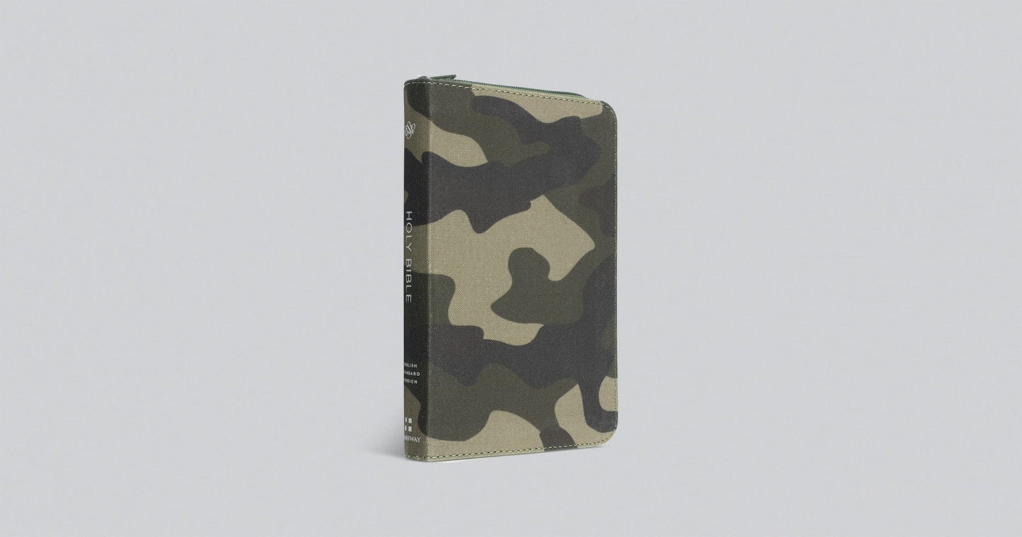 ESV Compact Bible (Canvas with Zipper, Camo Design)