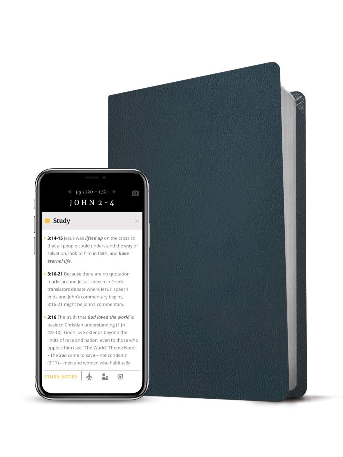 NLT Thinline Reference Holy Bible (Red Letter, Genuine Leather, Navy Blue): Includes Free Access to the Filament Bible App Delivering Study Notes, Devotionals, Worship Music, and Video
