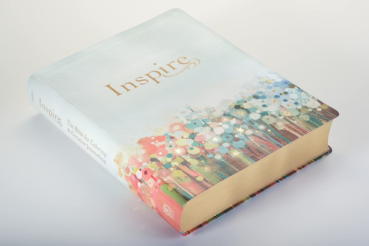 Inspire Bible Large Print NLT (LeatherLike, Floral Fields with Gold): The Bible for Coloring & Creative Journaling