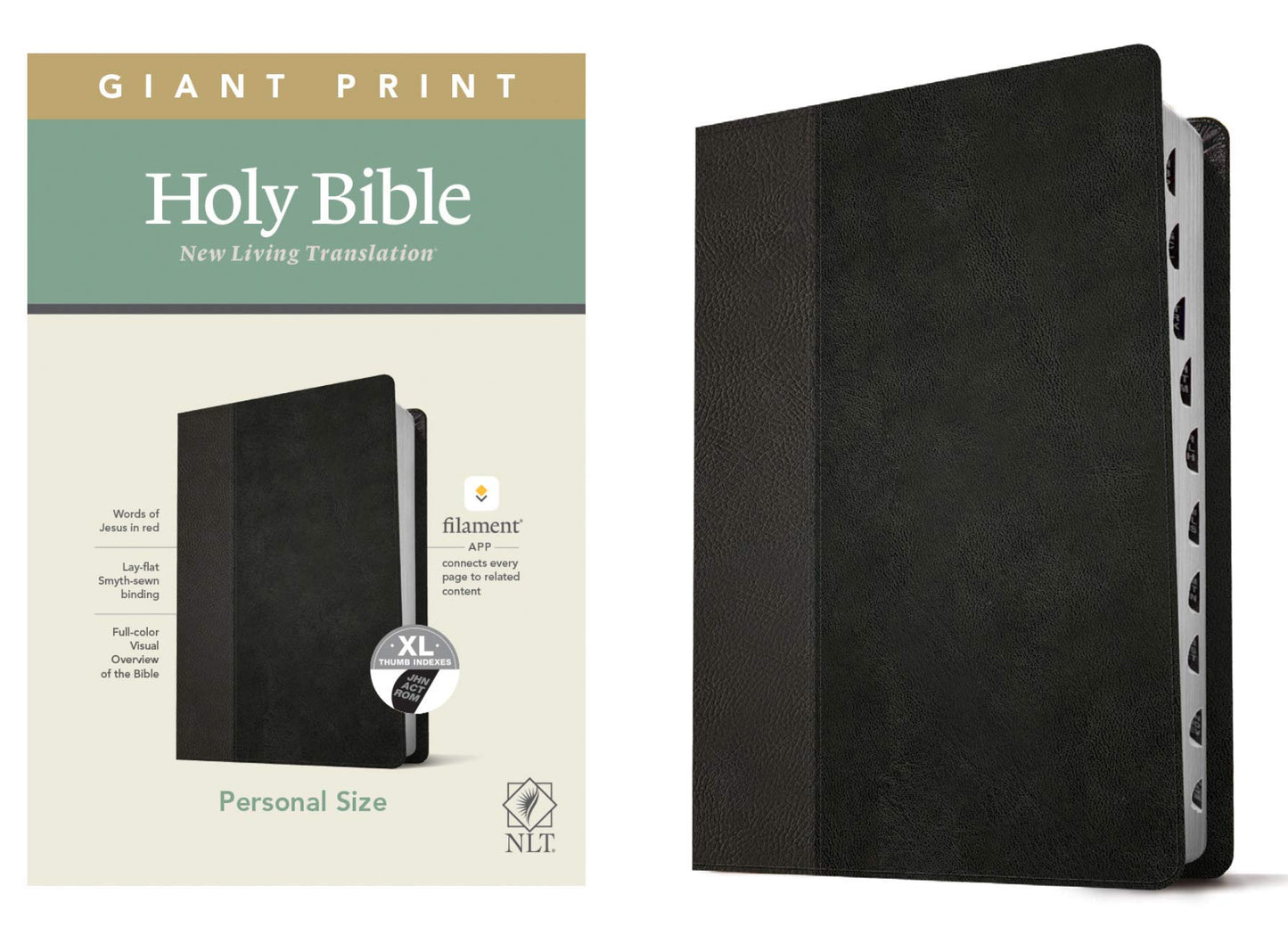 NLT Giant Print Personal Size Filament Enabled Black Duotone