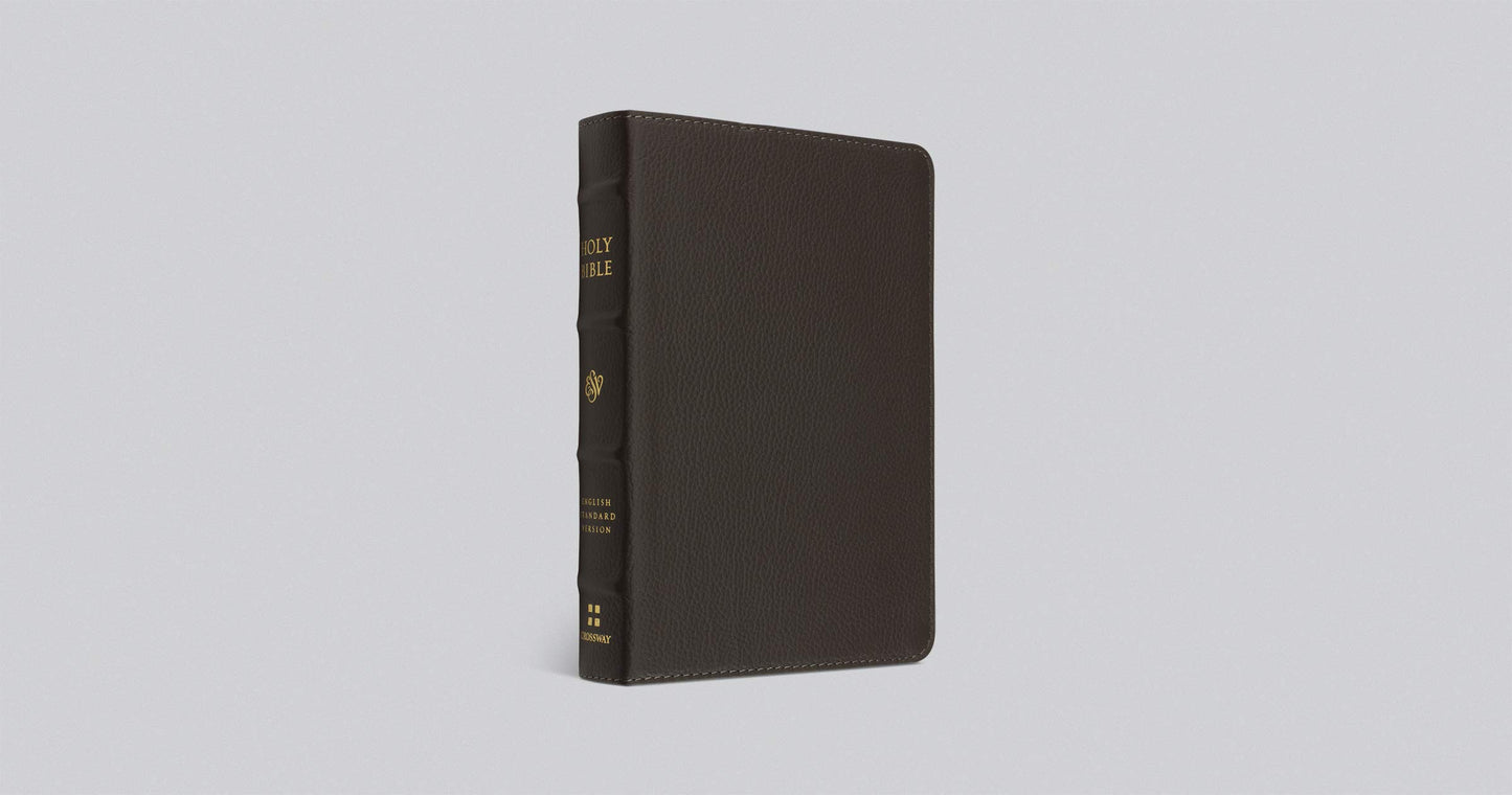 ESV Large Print Compact Bible (Buffalo Leather, Deep Brown)