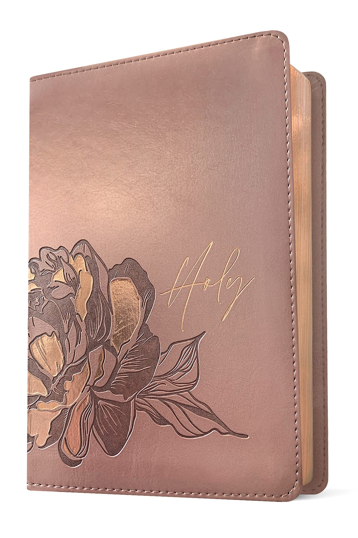 NLT Compact Giant Print Bible, Filament Enabled Edition (Red Letter, LeatherLike, Rose Metallic Peony)
