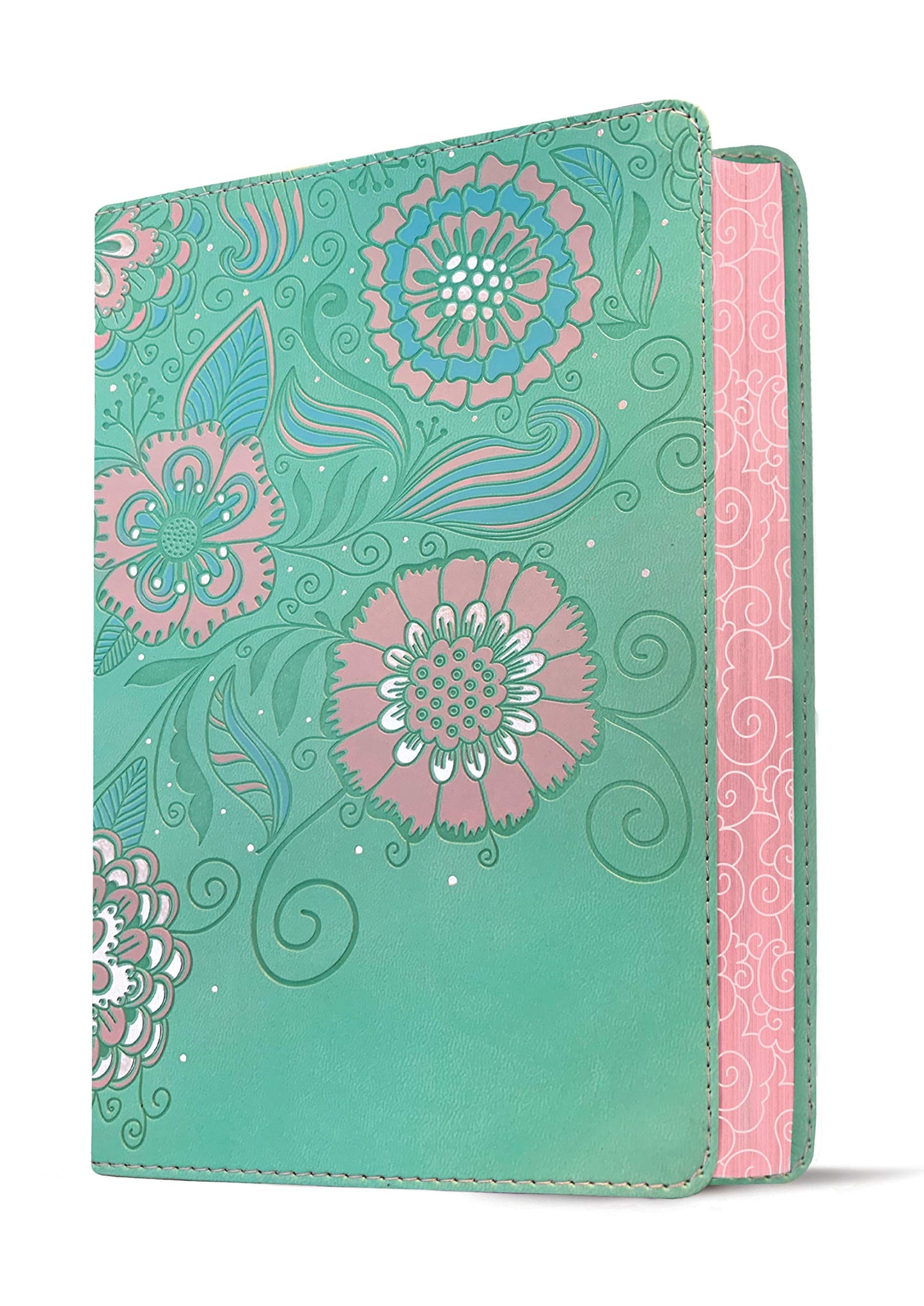 NLT Girls Life Application Study Bible (LeatherLike, Teal/Pink Flowers)