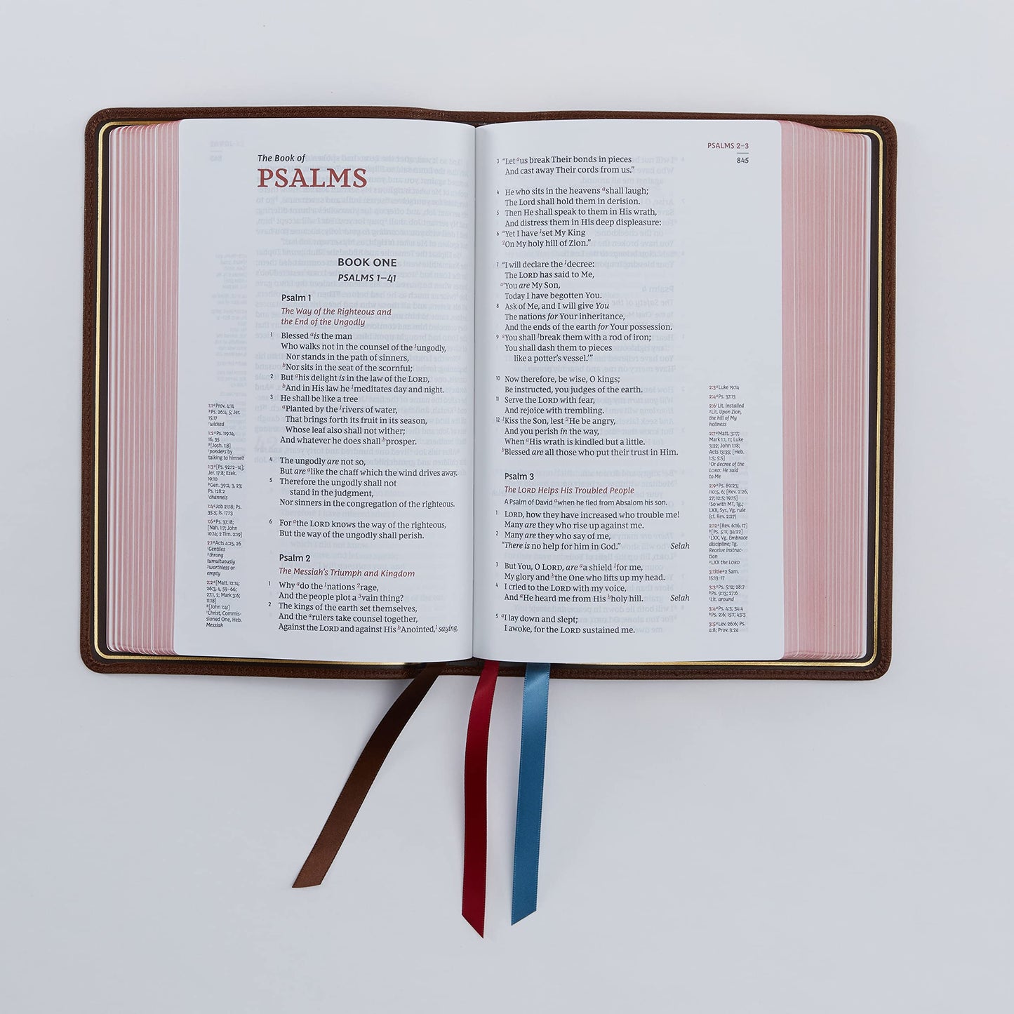 NKJV, Single-Column Reference Bible, Genuine Leather, Blue, Comfort Print: Holy Bible, New King James Version