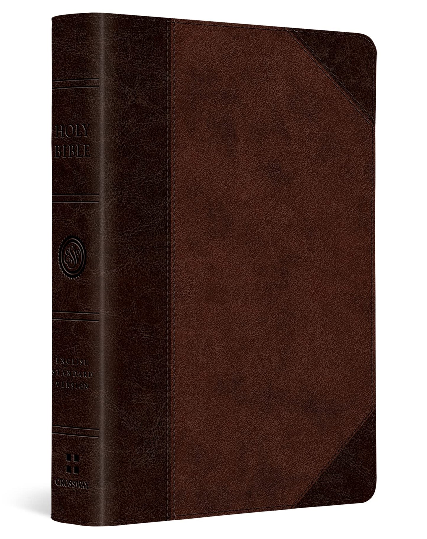 ESV Large Print Compact Bible (TruTone, Brown/Walnut, Portfolio Design)