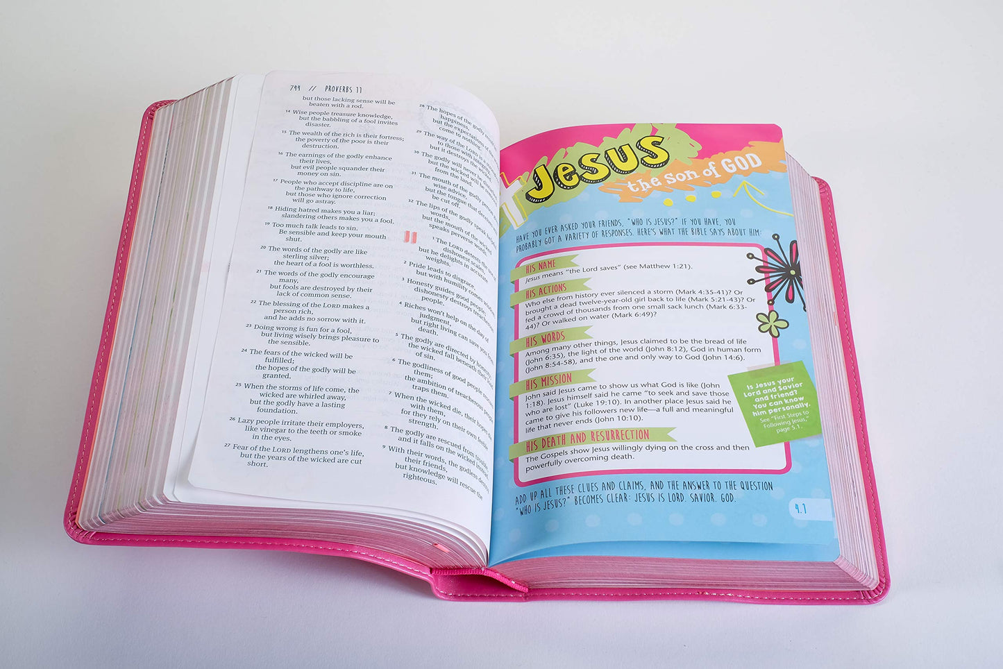 Tyndale NLT Girls Life Application Study Bible, TuTone (LeatherLike, Pink/Glow), NLT Bible with Over 800 Notes and Features, Foundations for Your Faith Sections