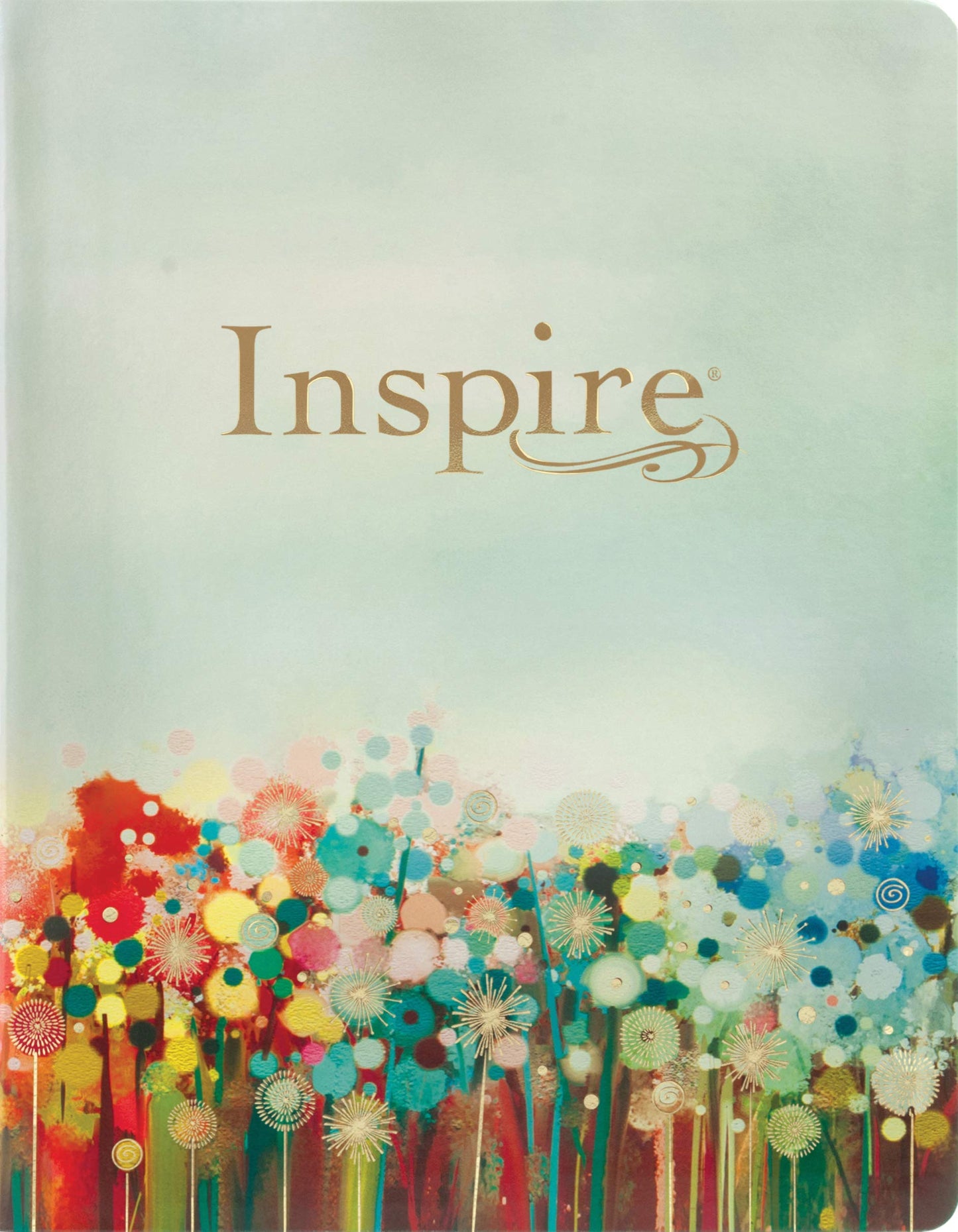 Inspire Bible Large Print NLT (LeatherLike, Floral Fields with Gold): The Bible for Coloring & Creative Journaling