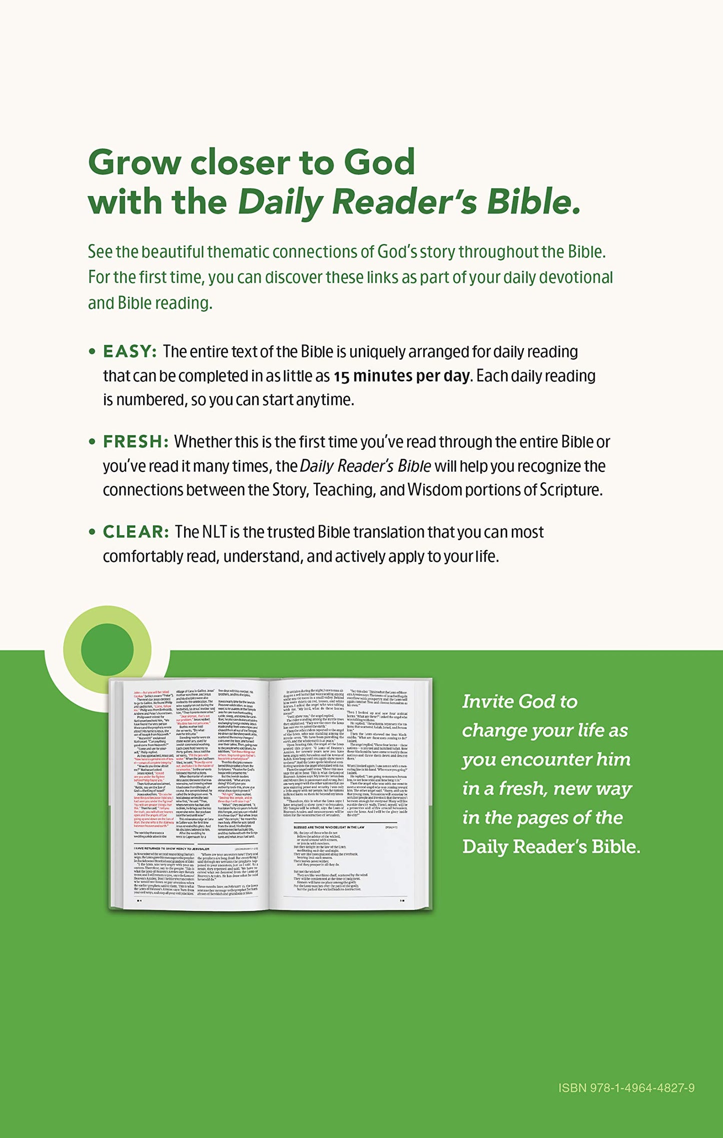 NLT Daily Reader's Bible (Red Letter, Softcover)