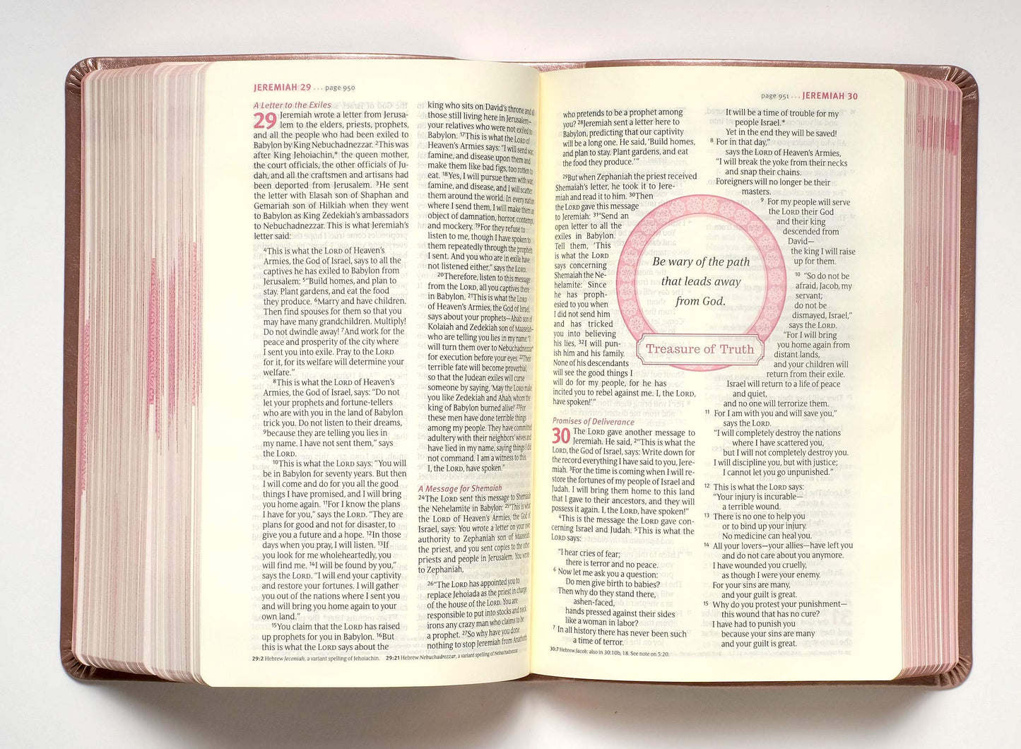 NLT THRIVE Devotional Bible for Women (LeatherLike, Rose Metallic)