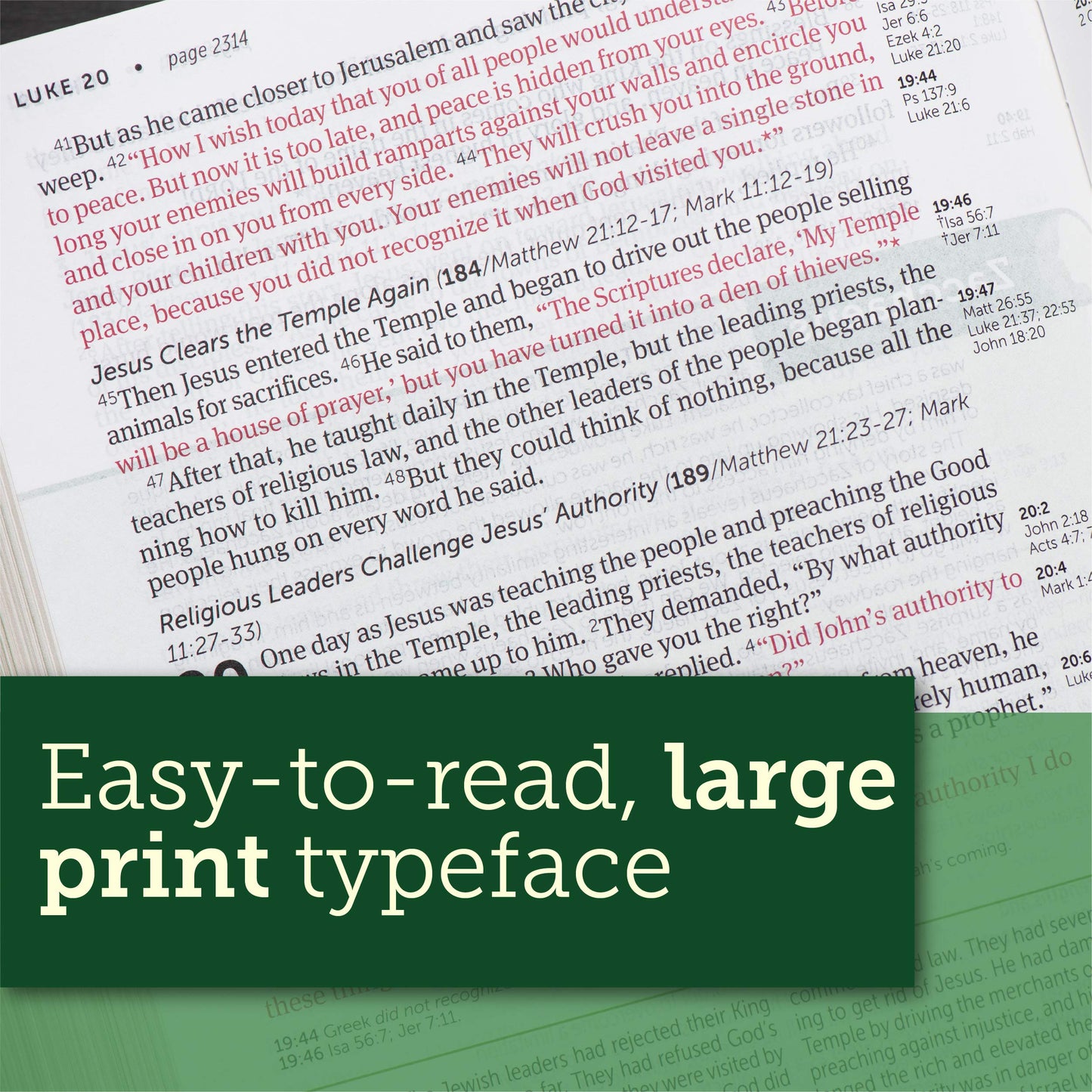 Tyndale NLT Life Application Study Bible, Third Edition, Large Print (LeatherLike, Black/Onyx, Red Letter) – New Living Translation Bible, Large Print Study Bible for Enhanced Readability