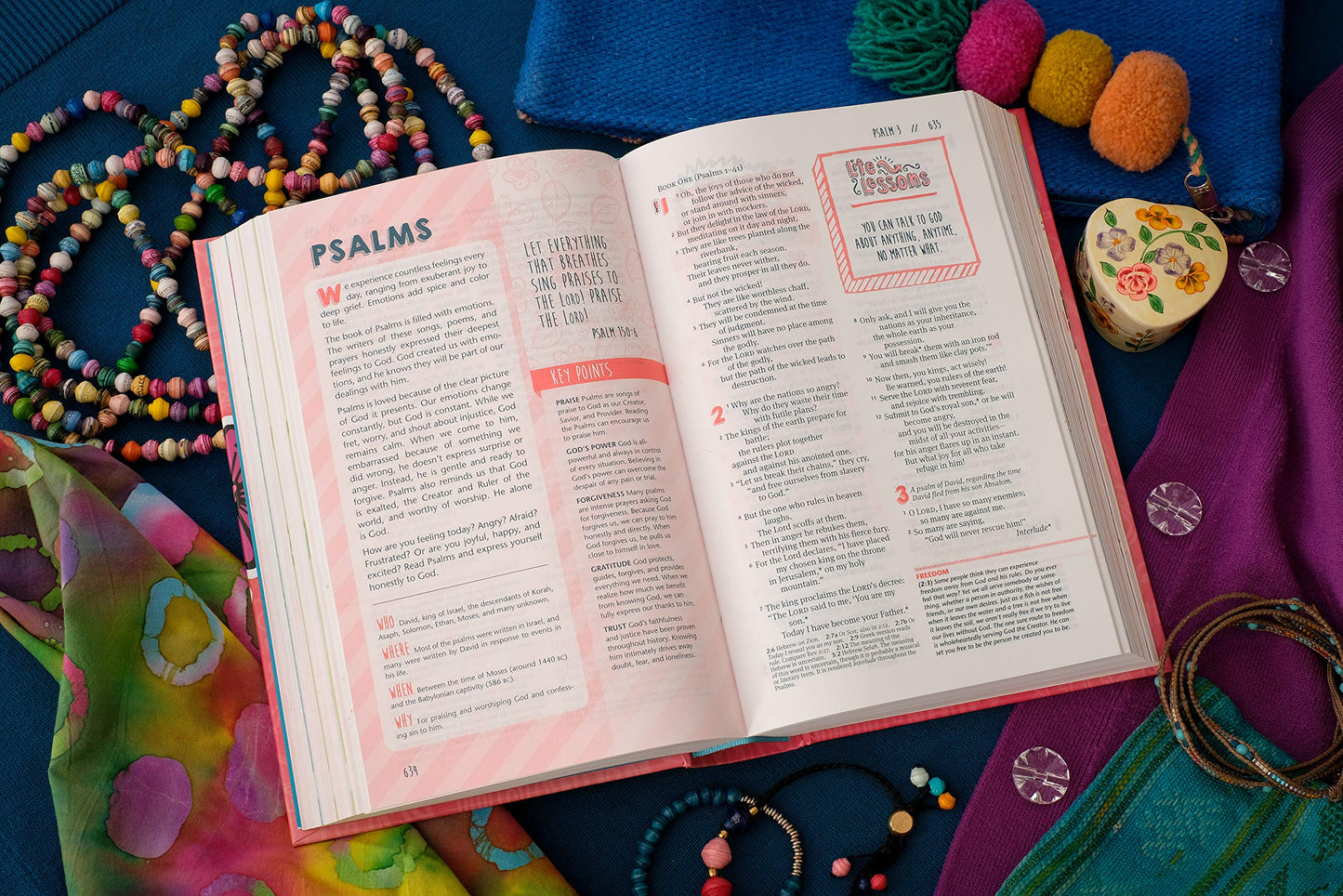 Tyndale NLT Girls Life Application Study Bible, TuTone (LeatherLike, Pink/Glow), NLT Bible with Over 800 Notes and Features, Foundations for Your Faith Sections