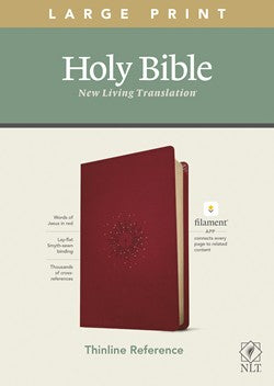 NLT Large Print Thinline Reference Filament Enabled Cranberry Leatherlike by Tyndale